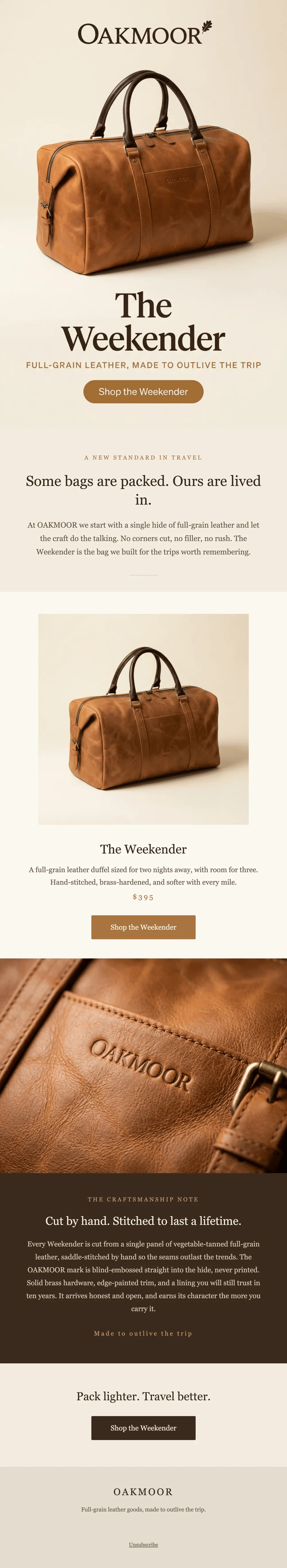 Oakmoor email designed by Nexie