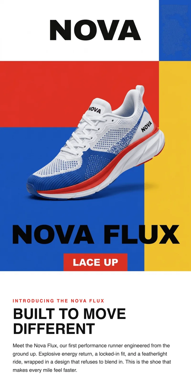 Email design generated by Nexie — Product launch