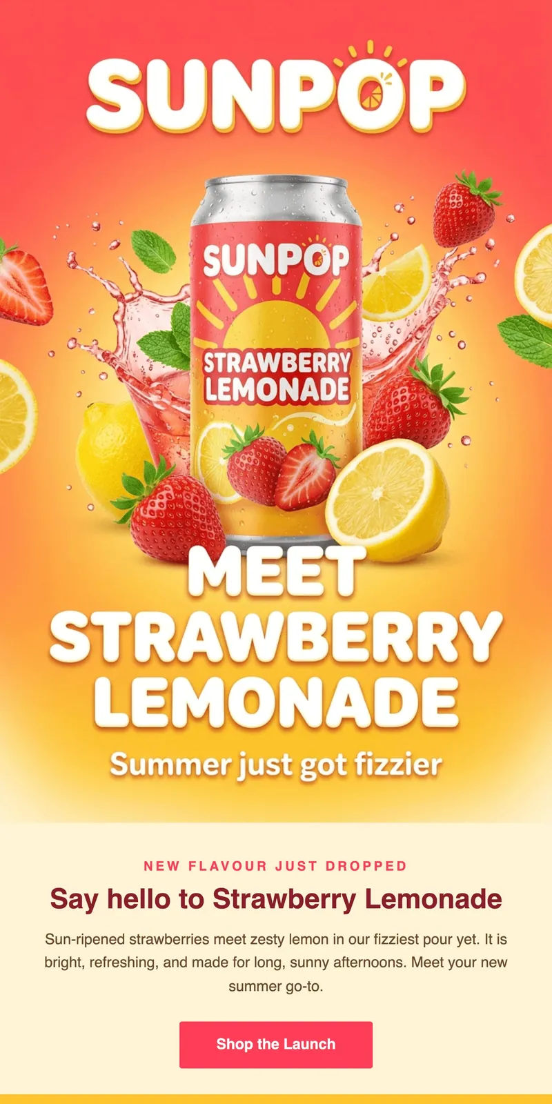 Email design generated by Nexie — New flavour launch