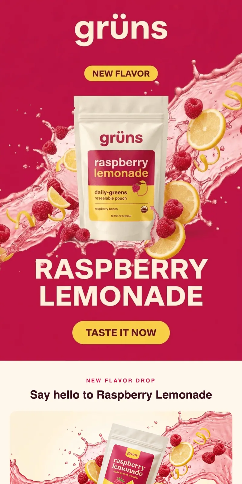 Email design generated by Nexie — New flavour launch