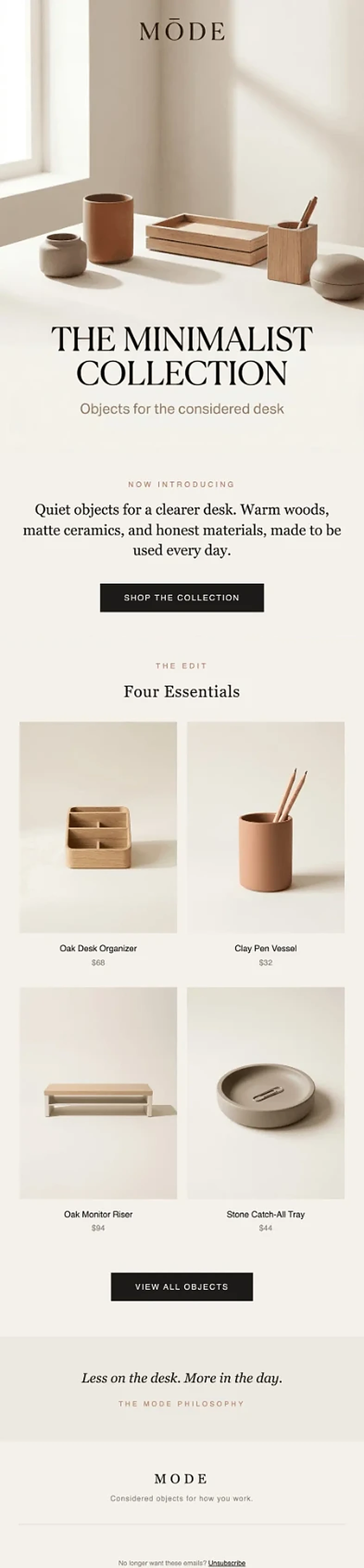 Full email designed by Nexie — header image, copy, product blocks and footer