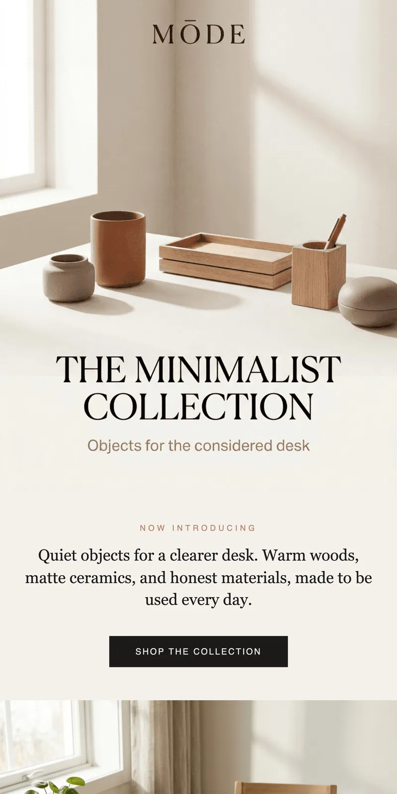 Home & objects version of the collection launch email