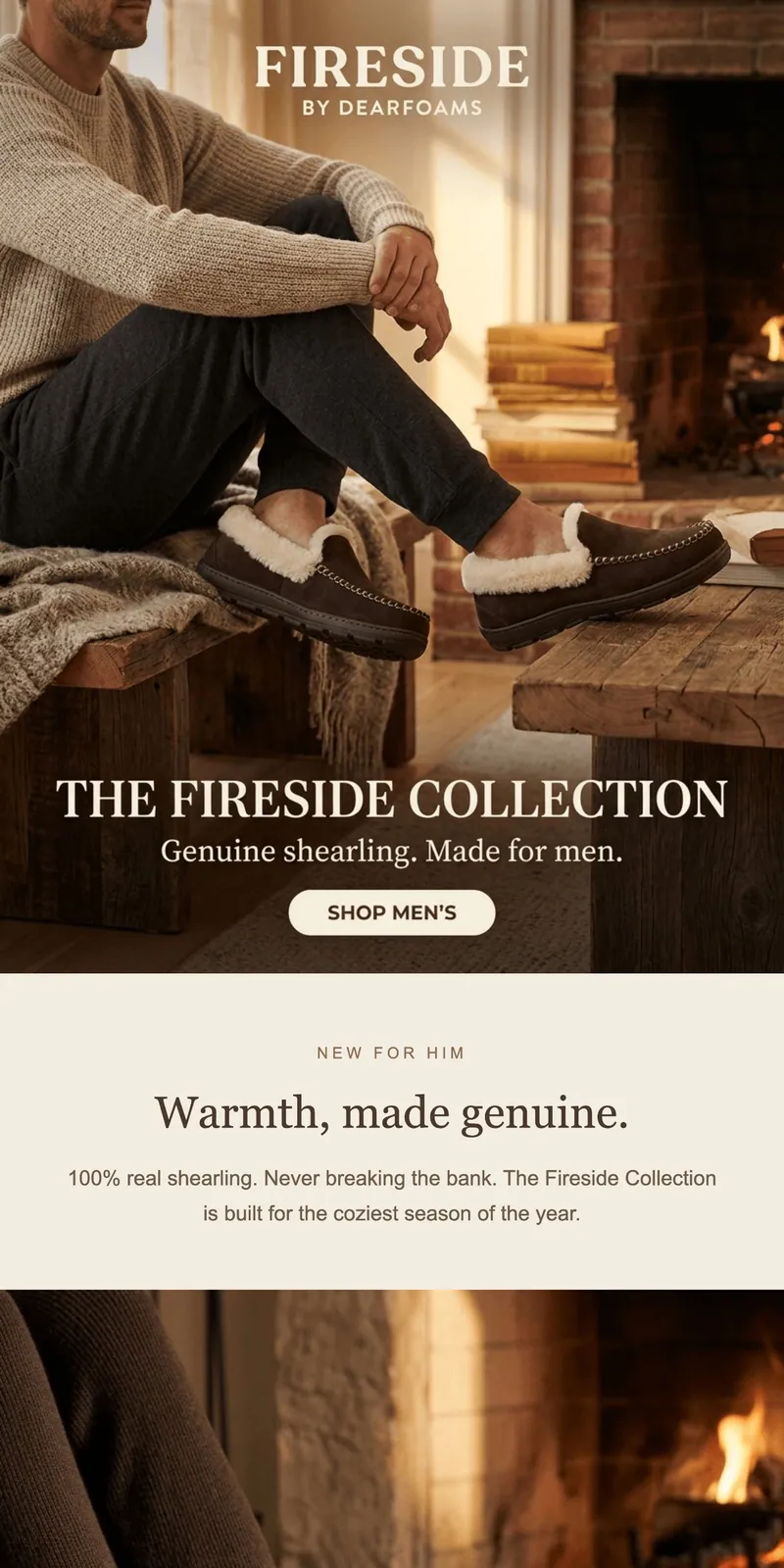 Loungewear version of the collection launch email